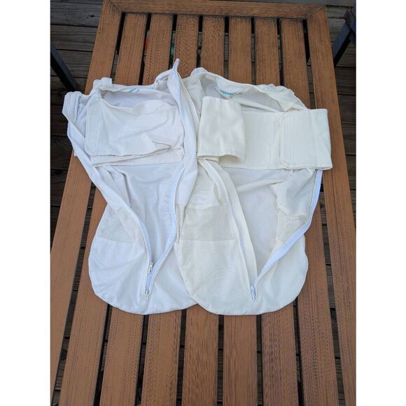 Happiest Baby SNOO Smart Sleeper Swaddle baby Size large lot of 2 white cream - Picture 4 of 7